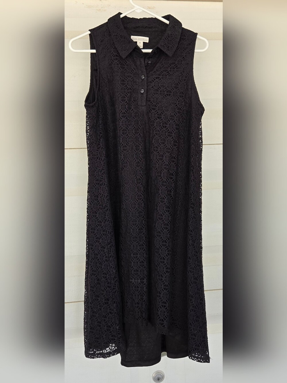 Dana Buchman Black Crochet Dress Suze 10 Women's